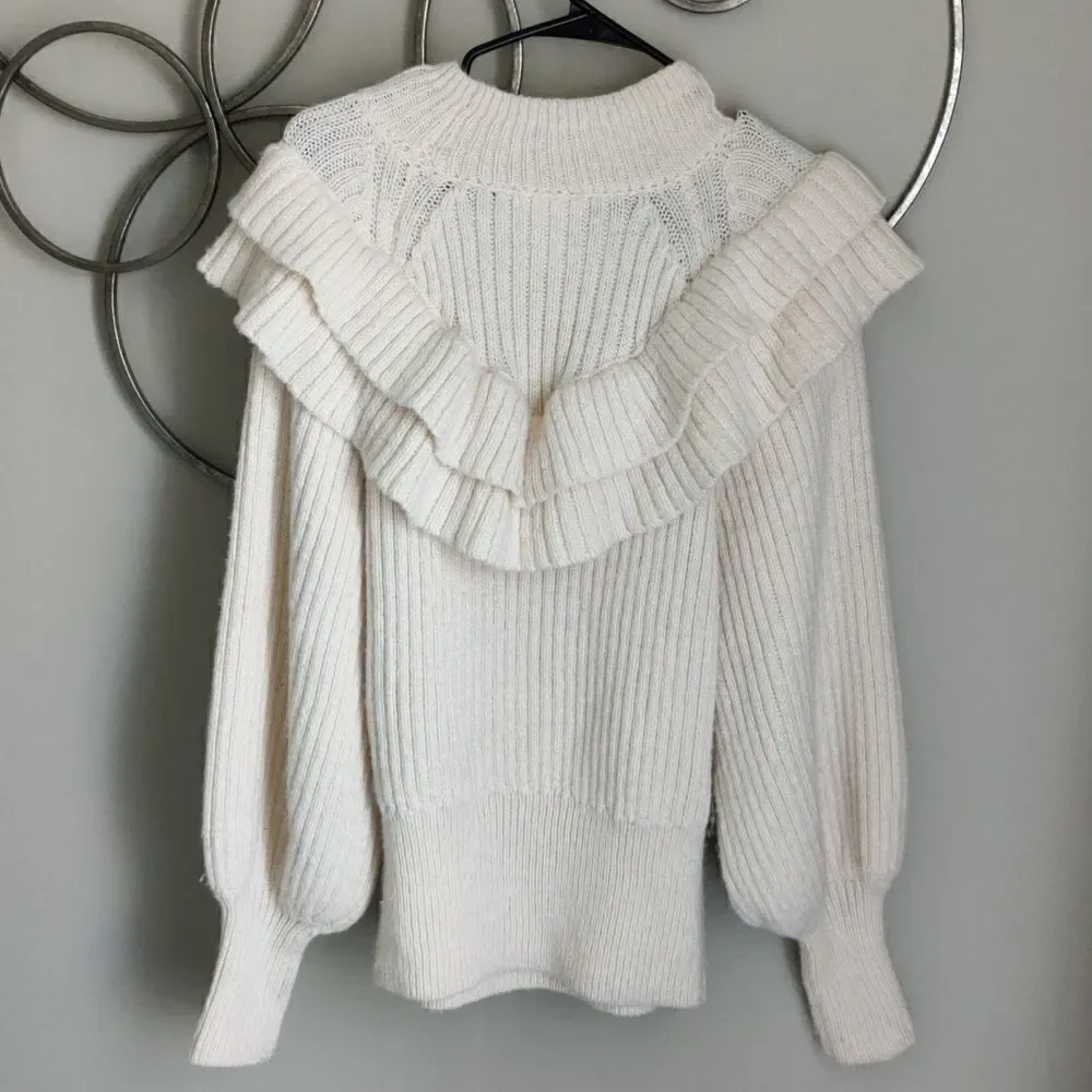 H&M balloon sleeve mock neck sweater